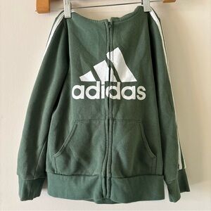Adidas Forest Green Hoodie with White Logo